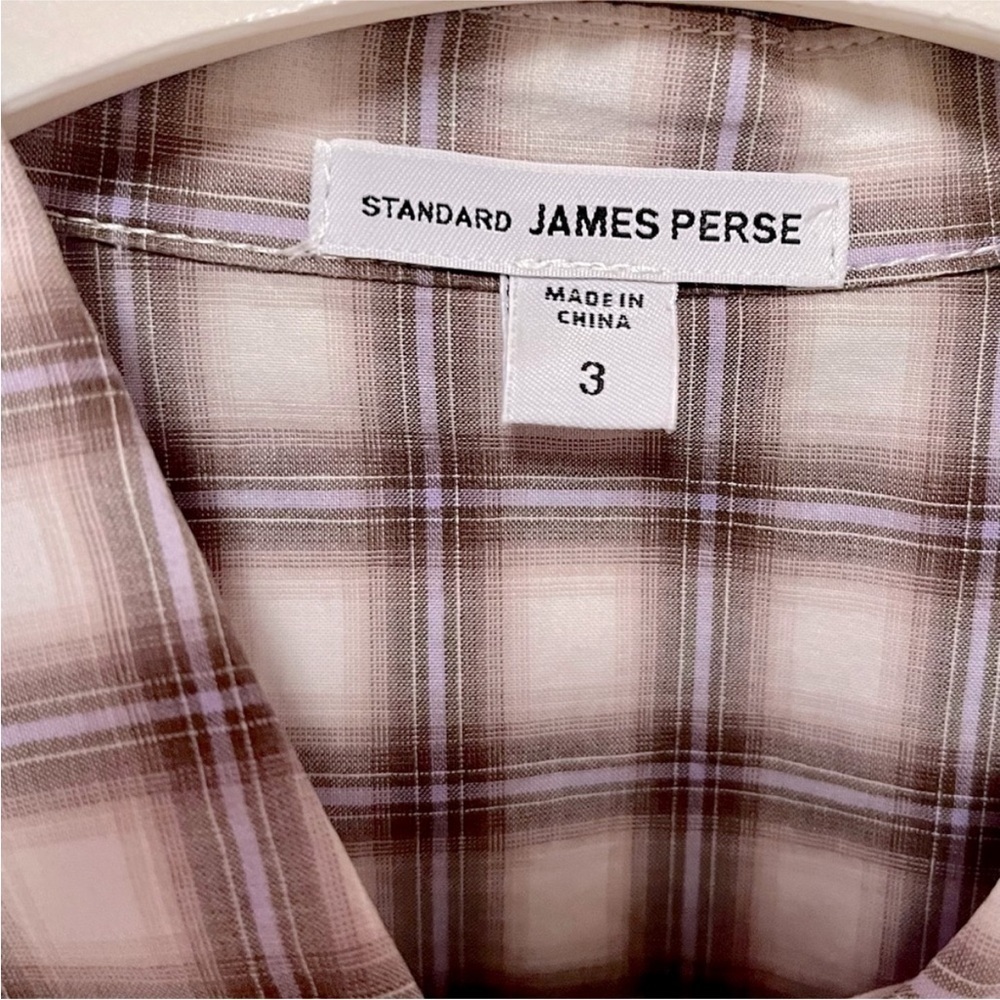 James Perse Tomboy Plaid Button Down Shirt - Size 3 - Picture 5 of 8